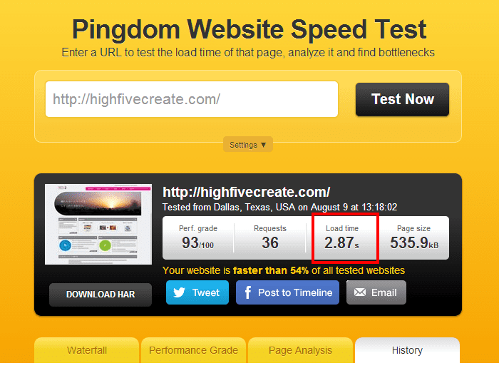Website speed test_after